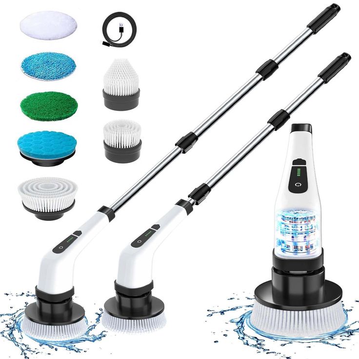 9-in-1 Cordless Electric Spin Scrubber With Extendable Handle
