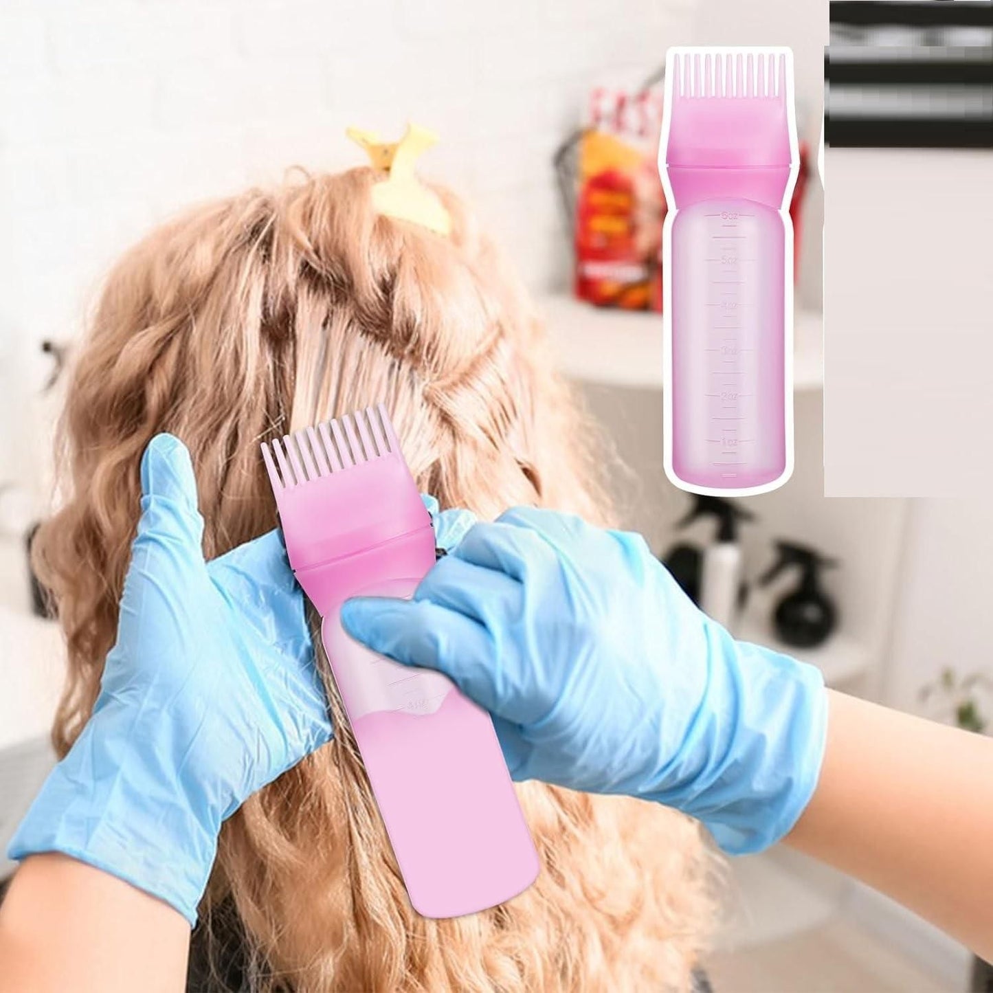 Root Comb Applicator Bottle for Hair Dye & Oil