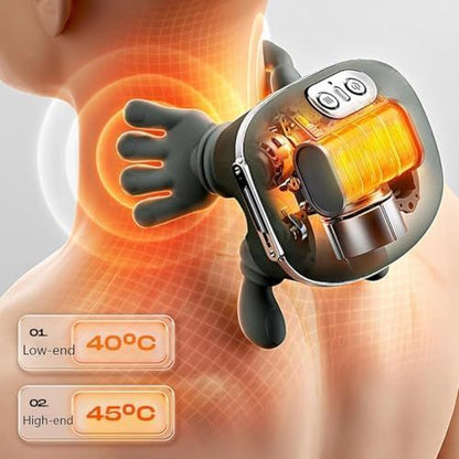 Cordless Neck & Shoulder Massager – Deep Kneading Shiatsu Massage with Heat for Pain Relief