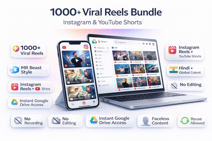 1000+ Viral MR Beast Style Reels Bundle (Hindi + Global Clips)
