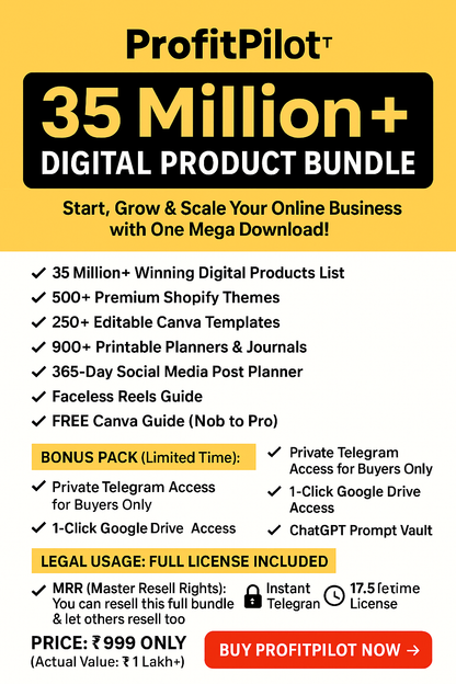 💼 ProfitPilot™ – 35 Million+ Digital Product Bundle