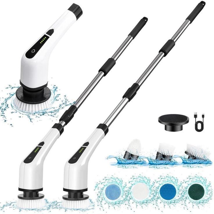 9-in-1 Cordless Electric Spin Scrubber With Extendable Handle