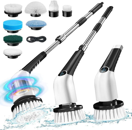 9-in-1 Cordless Electric Spin Scrubber With Extendable Handle