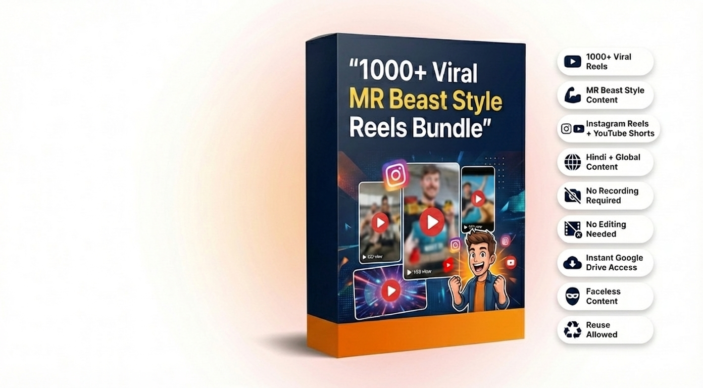 1000+ Viral MR Beast Style Reels Bundle (Hindi + Global Clips)