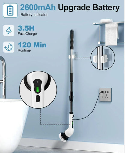 9-in-1 Cordless Electric Spin Scrubber With Extendable Handle