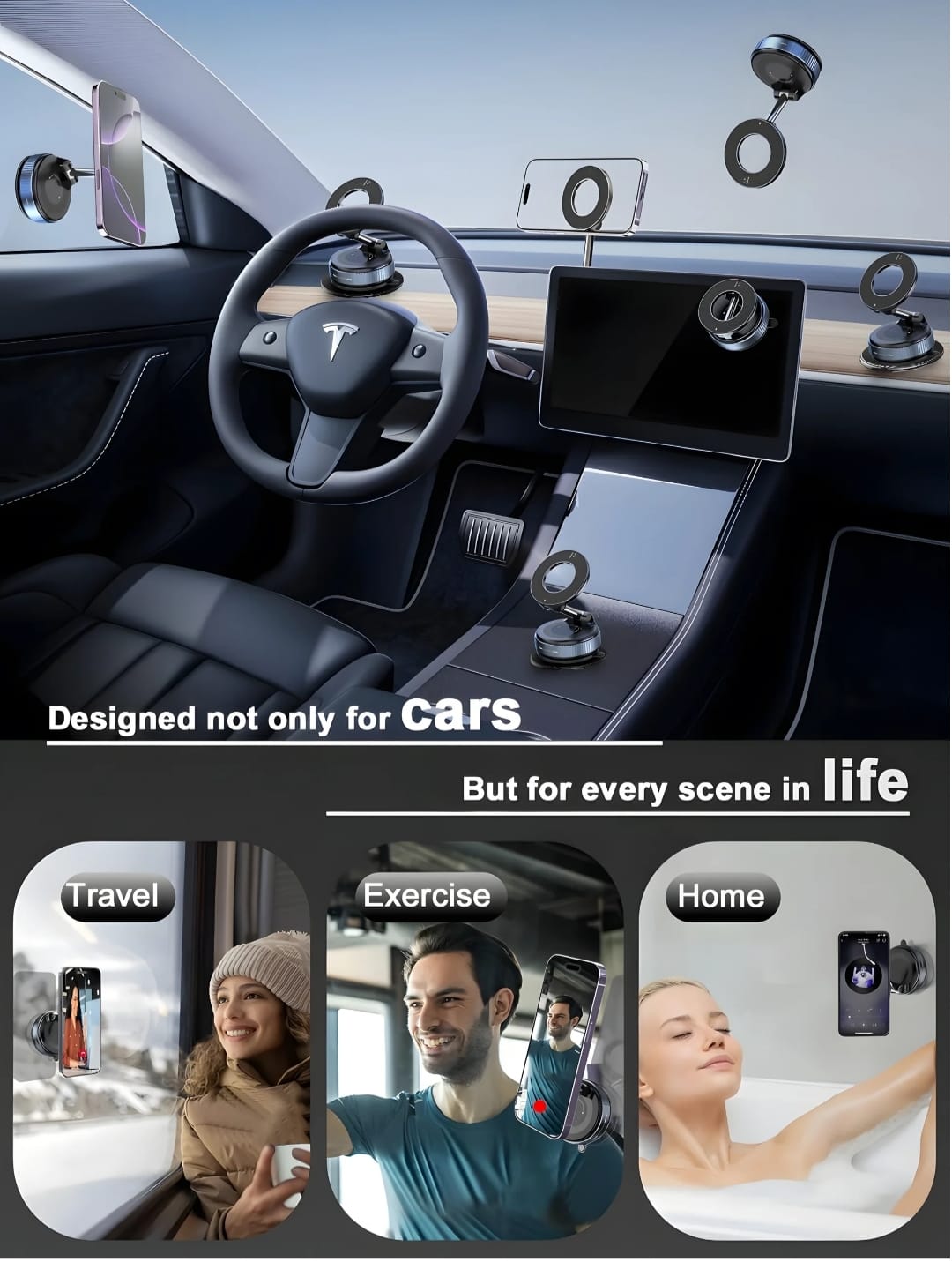 Vacuum Suction Magnetic phone holder