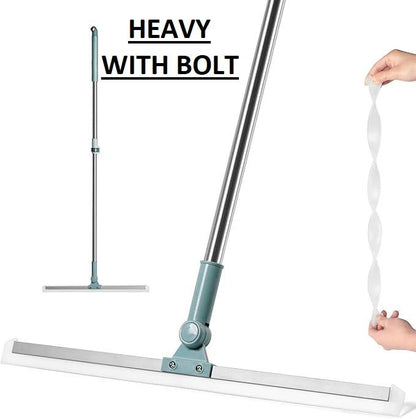 Magic Broom Silicone Floor Wiper – 180° Rotating Squeegee with Stainless Steel Extendable Handle